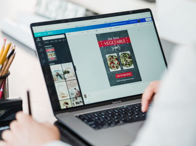 Close-up of a professional working at a laptop