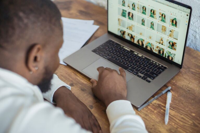 Entrepreneur working at a laptop